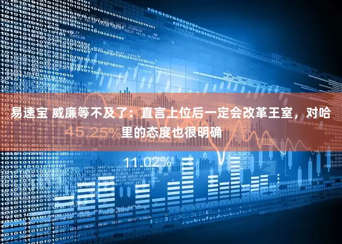 易速宝 威廉等不及了：直言上位后一定会改革王室，对哈里的态度也很明确